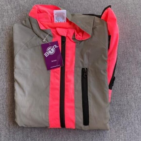 BTR Ladies High Visibility Reflective Silver/Pink Cycling and Running Jacket - Picture 4 of 9